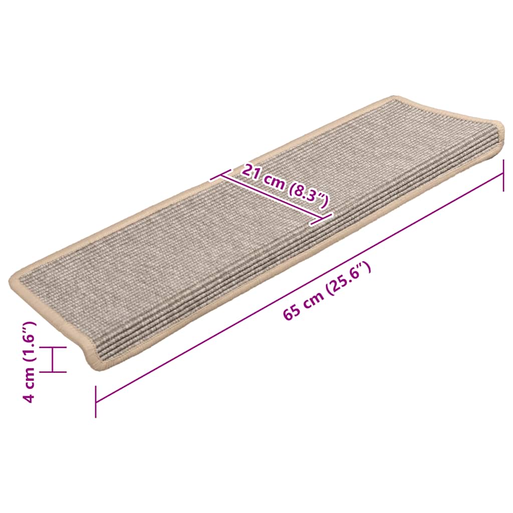 15 db ezüst színű, téglalap alakú szélű lépcsőszőnyeg 65 x 21 x 4 cm