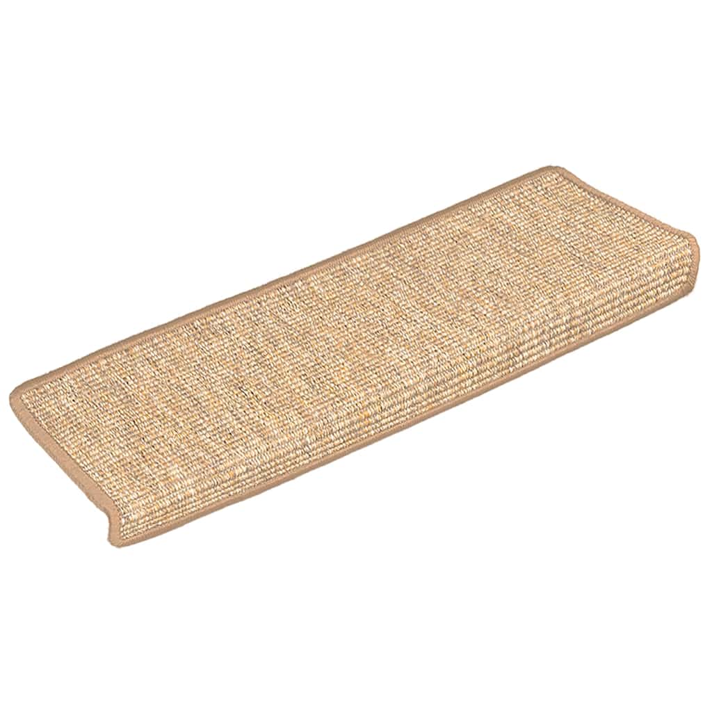 15 db világosbarna, téglalap alakú szélű lépcsőszőnyeg 65 x 21 x 4 cm