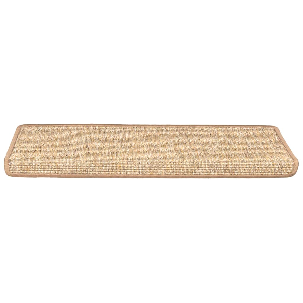 15 db világosbarna, téglalap alakú szélű lépcsőszőnyeg 65 x 21 x 4 cm