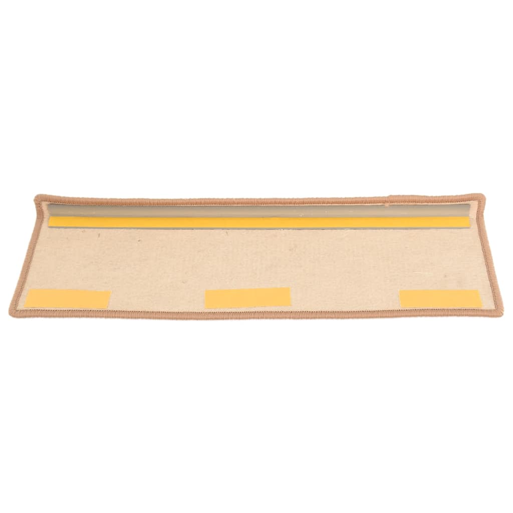 15 db világosbarna, téglalap alakú szélű lépcsőszőnyeg 65 x 21 x 4 cm