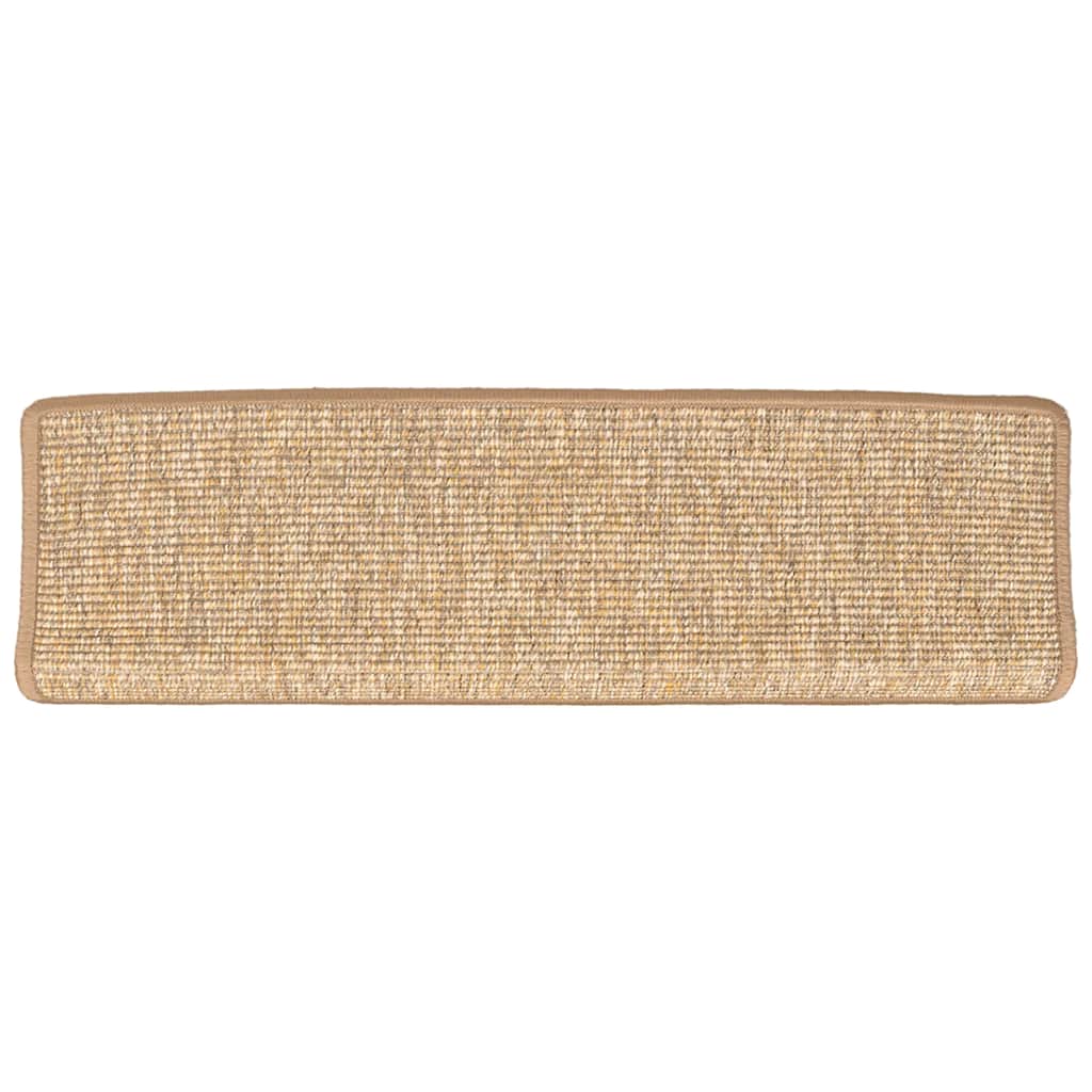 15 db világosbarna, téglalap alakú szélű lépcsőszőnyeg 65 x 21 x 4 cm