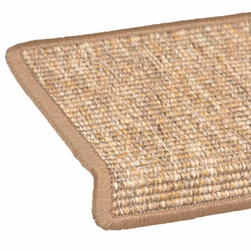 15 db világosbarna, téglalap alakú szélű lépcsőszőnyeg 65 x 21 x 4 cm