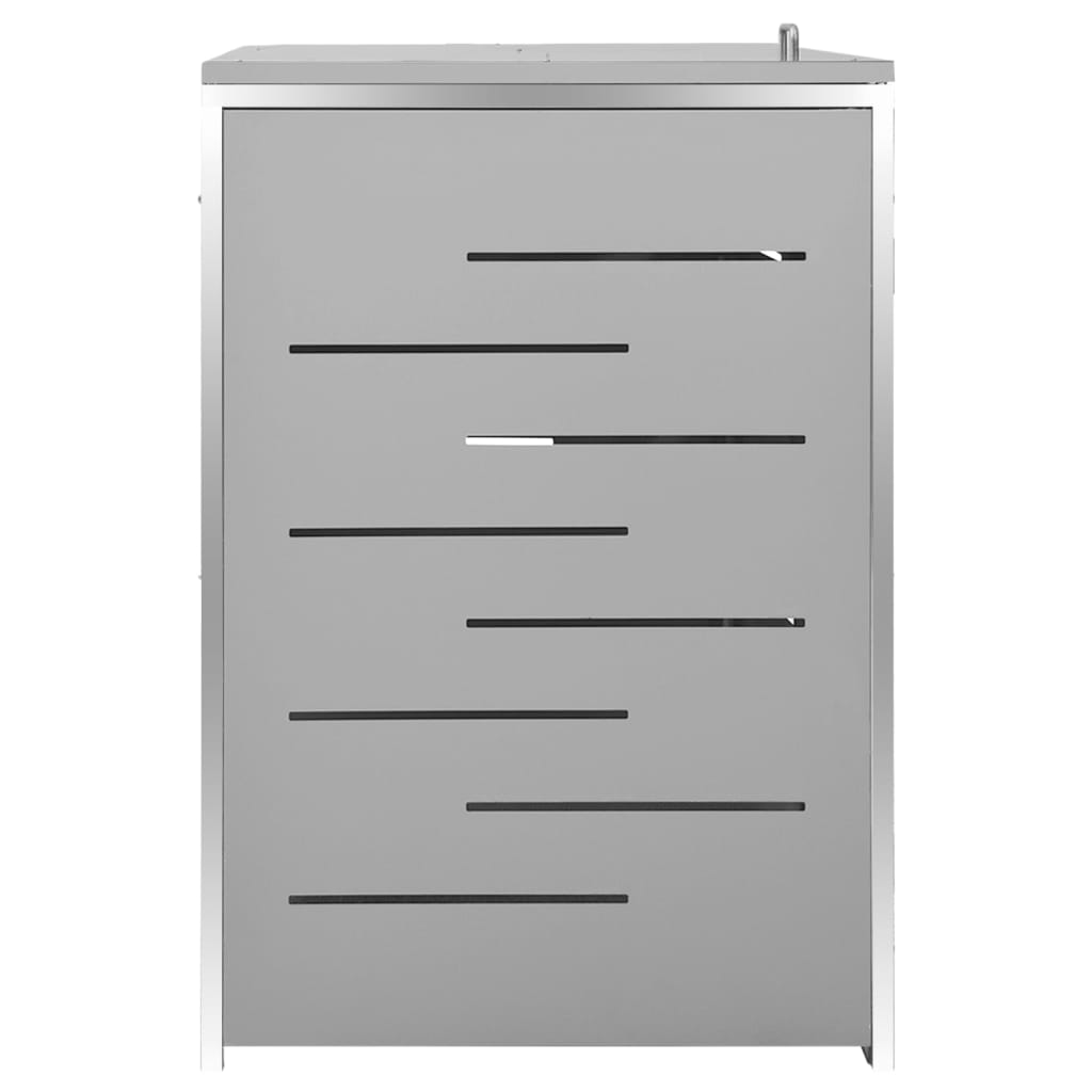 Acél tároló három gurítható szemeteskukához 207 x 77,5 x 115 cm