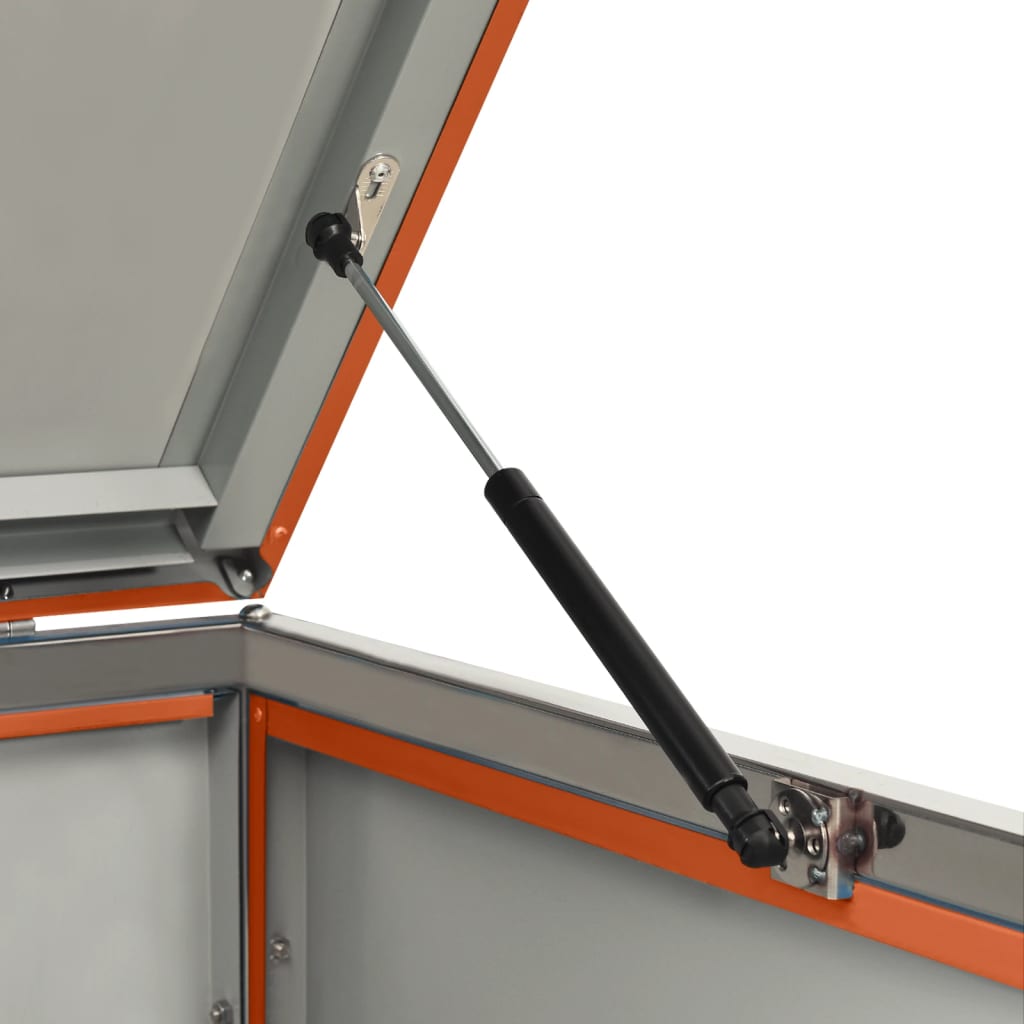 Acél tároló három gurítható szemeteskukához 207 x 77,5 x 115 cm