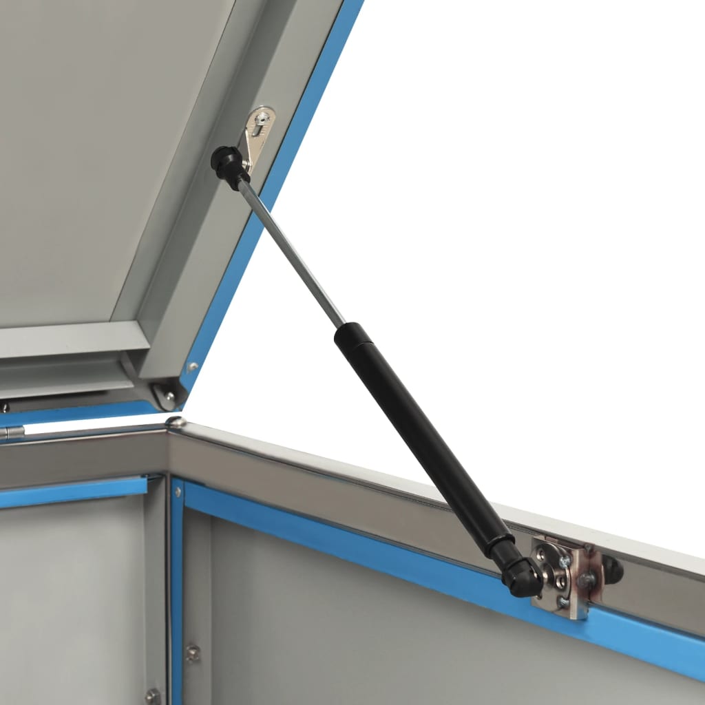 Acéltároló négy gurítható szemeteskukához 276,5x77,5x115,5 cm