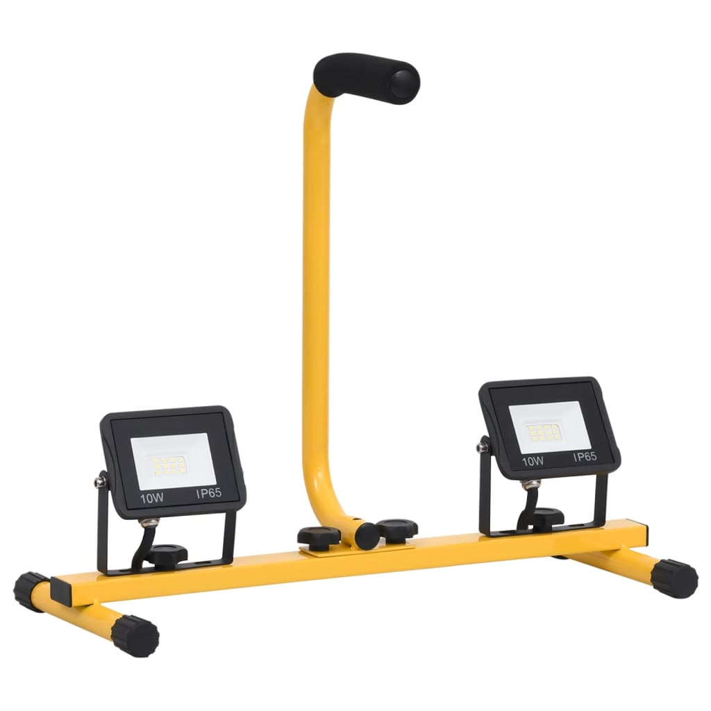 Meleg fehér fényű fogantyúval ellátott led-es reflektor 2x10 w