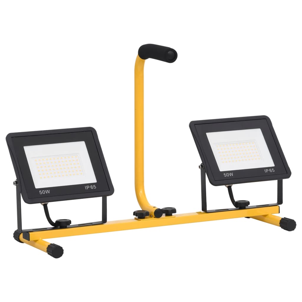 Meleg fehér fényű fogantyúval ellátott led-es reflektor 2x50 w