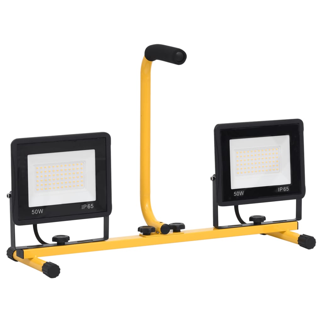 Meleg fehér fényű fogantyúval ellátott led-es reflektor 2x50 w