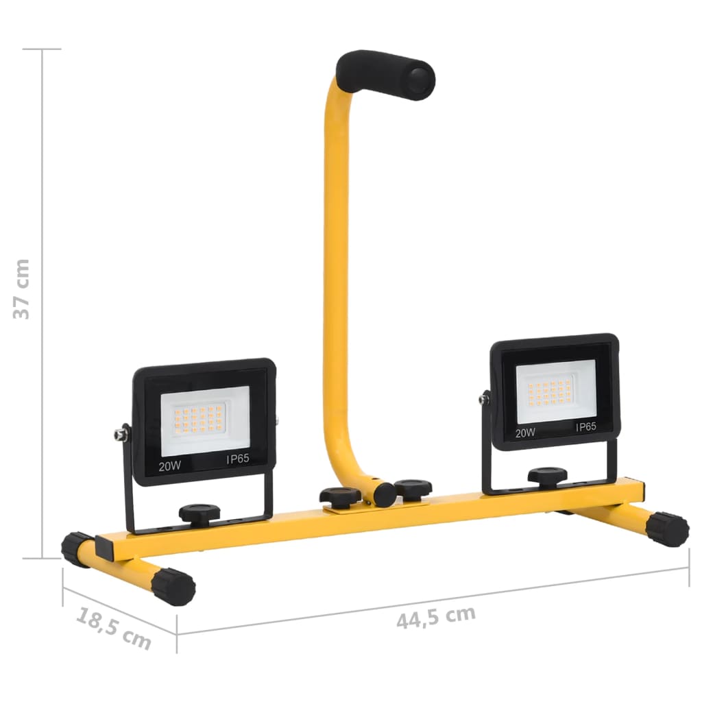 Hideg fehér fényű fogantyúval ellátott led-es reflektor 2x20 w