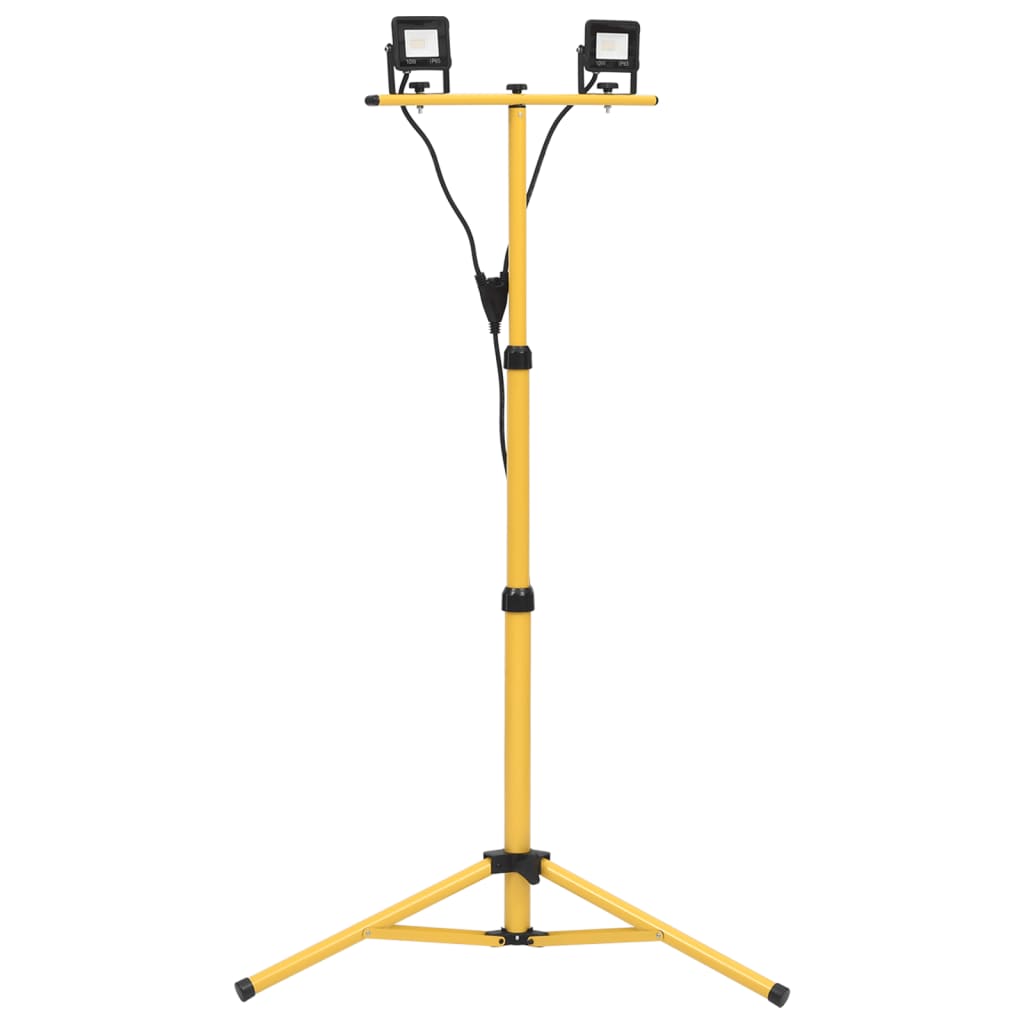 Meleg fehér fényű háromlábú led-es reflektor 2 x 10 w