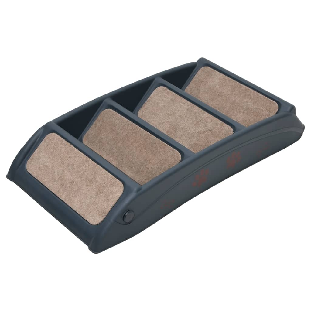 Összecsukható sötétszürke 4 fokos kutyalépcső