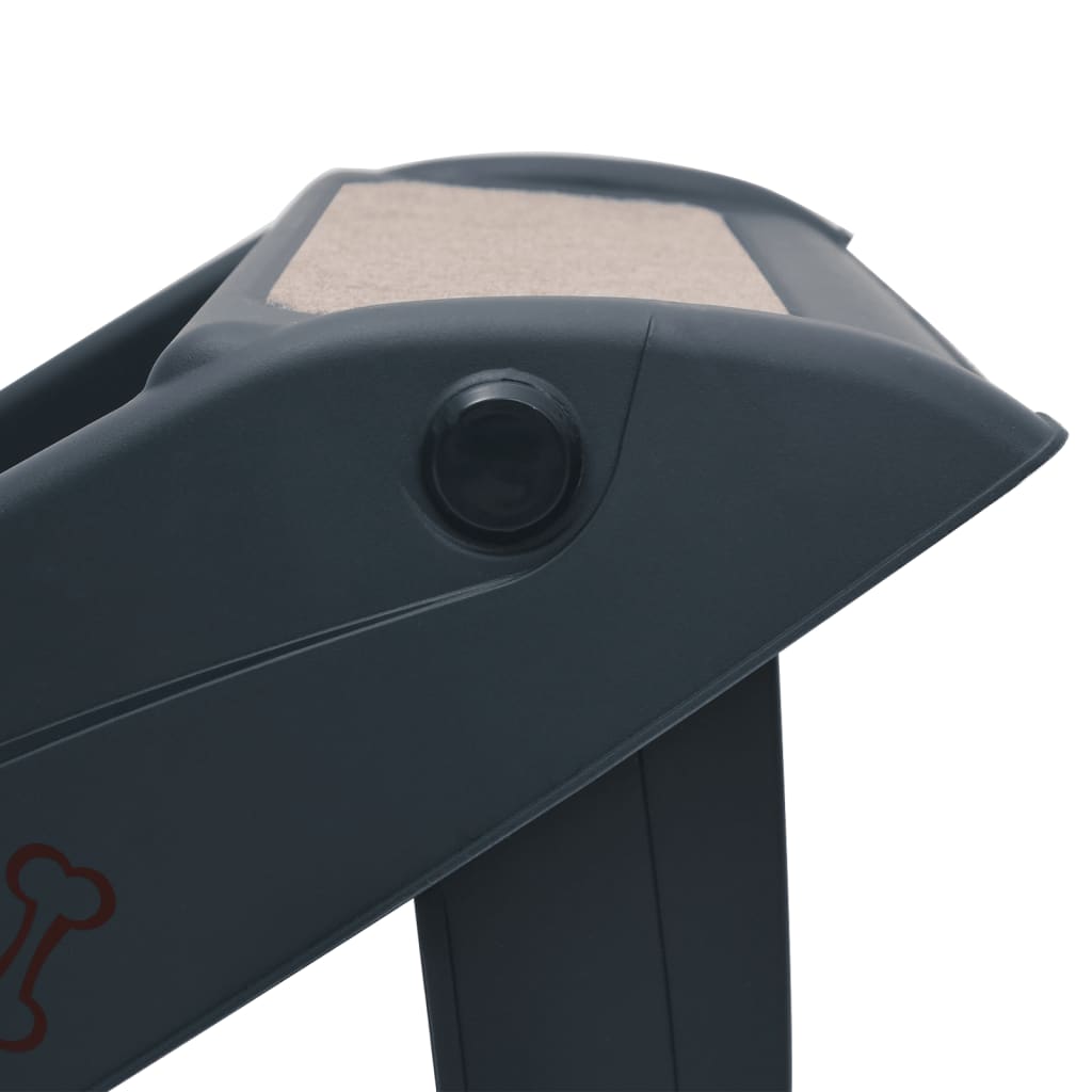 Összecsukható sötétszürke 4 fokos kutyalépcső