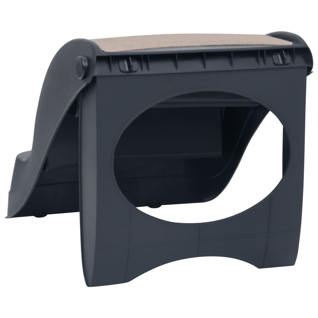 Összecsukható sötétszürke 3 fokos kutyalépcső