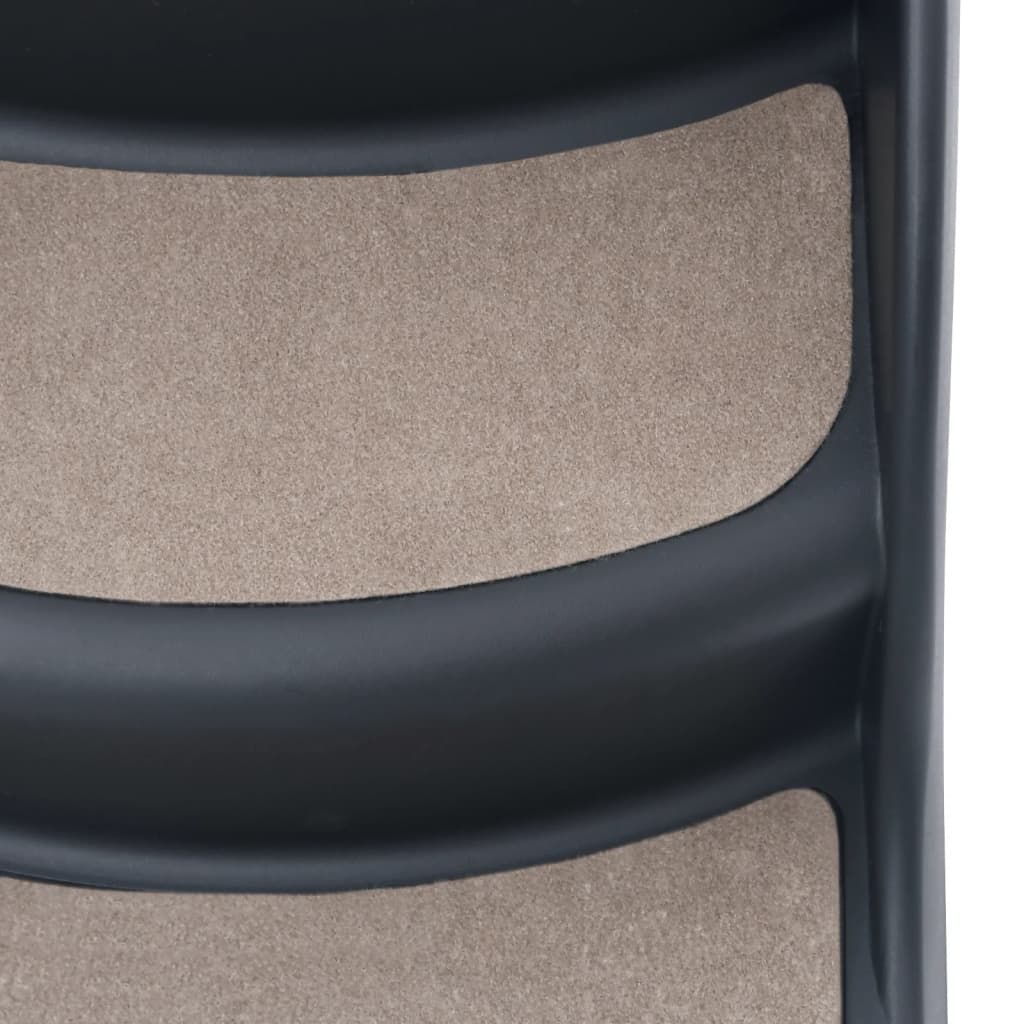 Összecsukható sötétszürke 3 fokos kutyalépcső