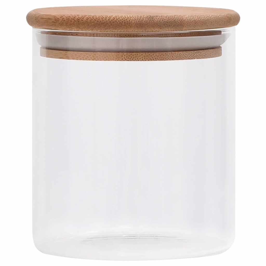 10 db üvegedény bambuszfedéllel 600 ml