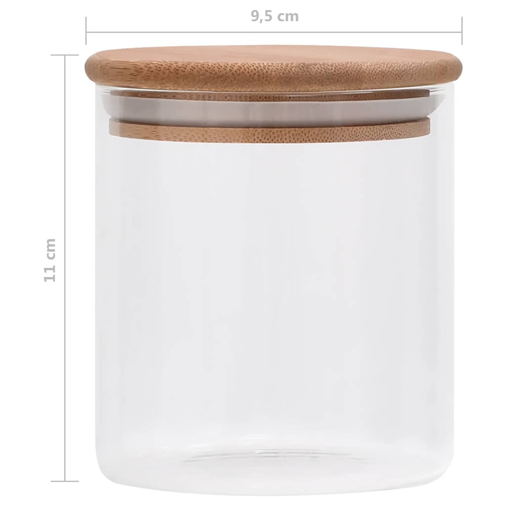 10 db üvegedény bambuszfedéllel 600 ml