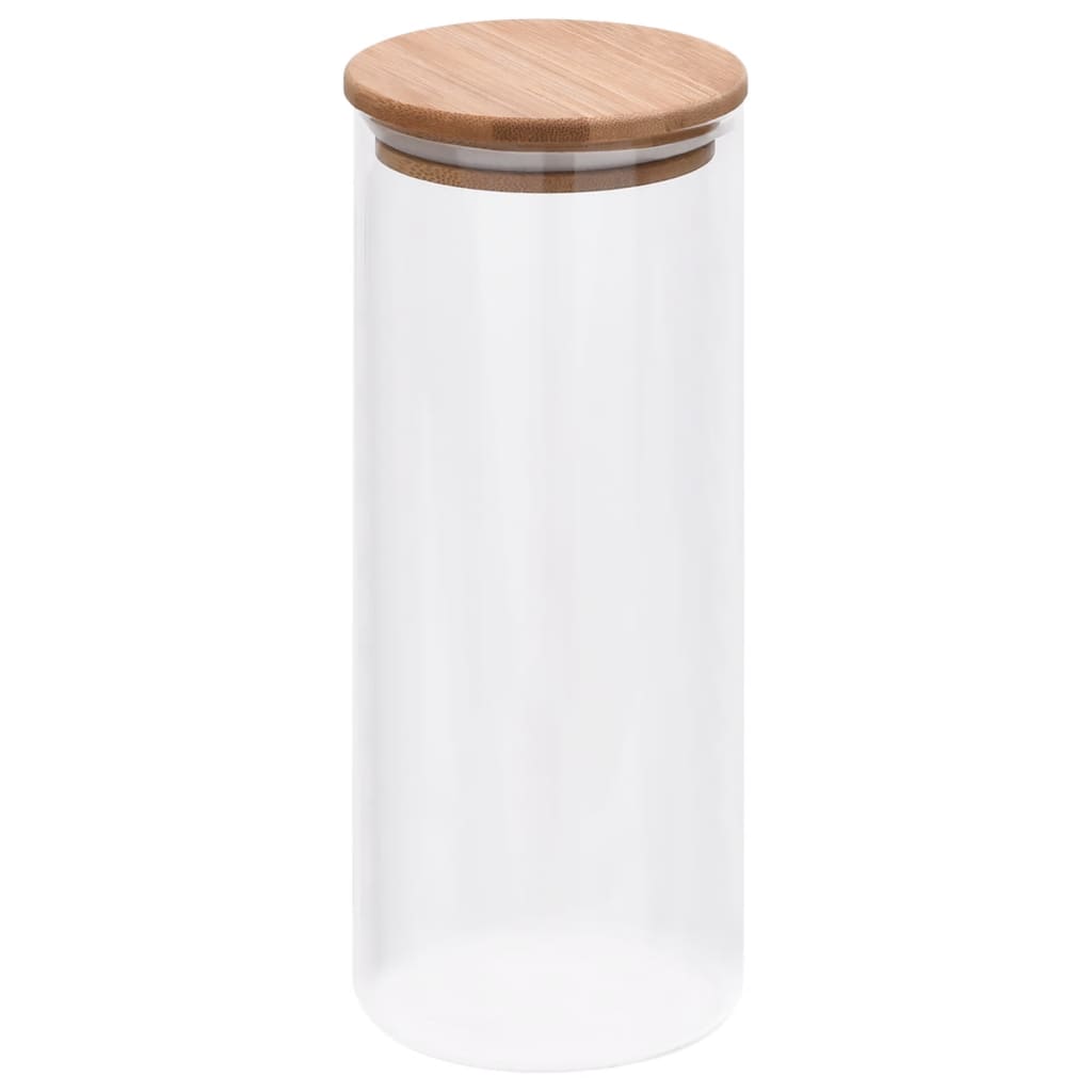 6 db üvegedény bambuszfedéllel 1000 ml