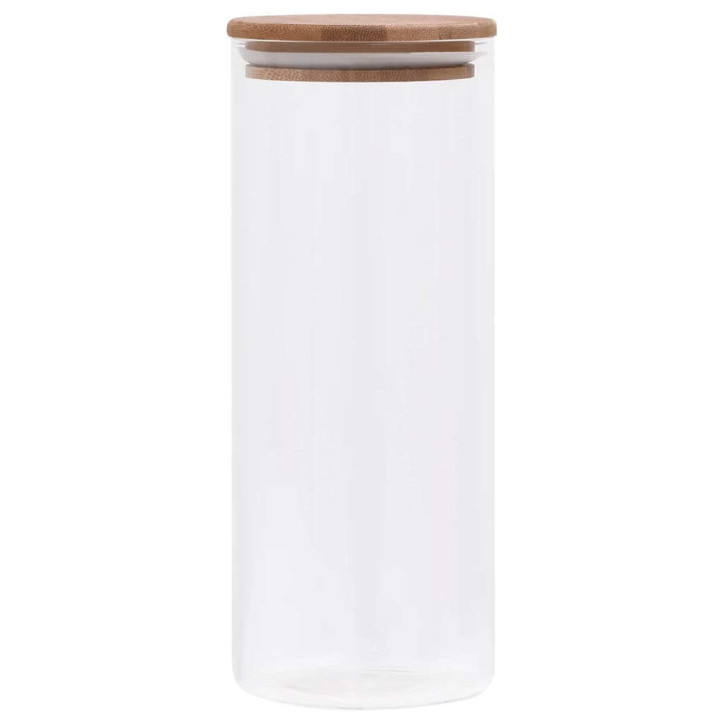 6 db üvegedény bambuszfedéllel 1000 ml