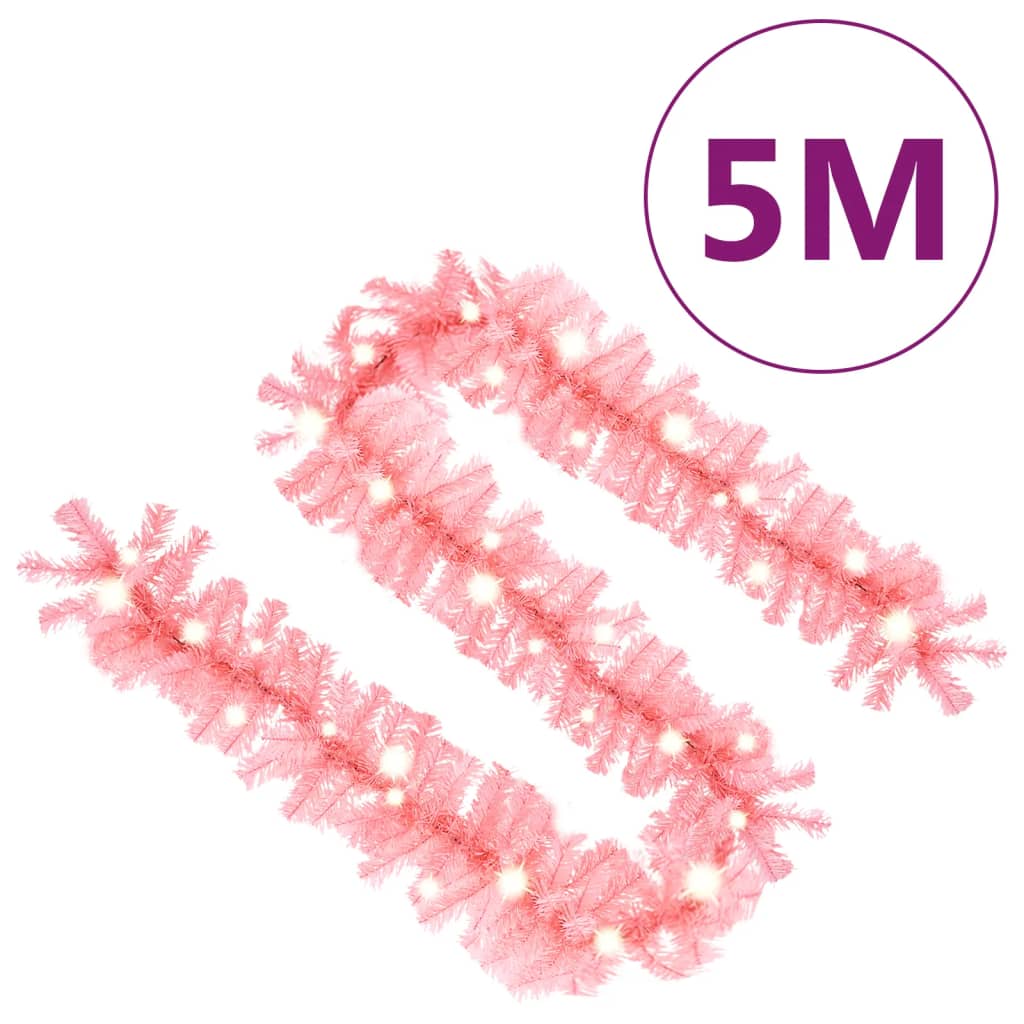 Rózsaszín led-es karácsonyi füzér 5 m