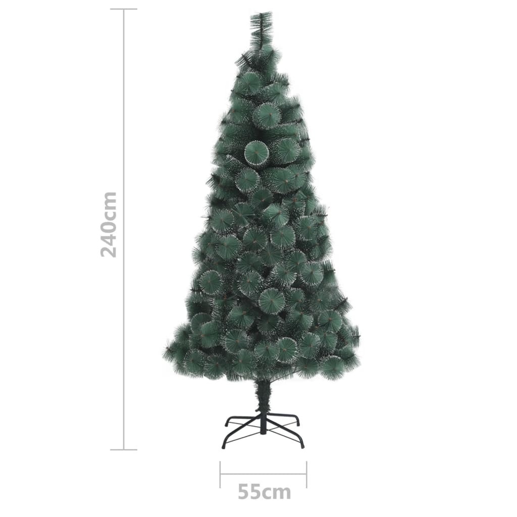 Zöld pet műkarácsonyfa állvánnyal 240 cm