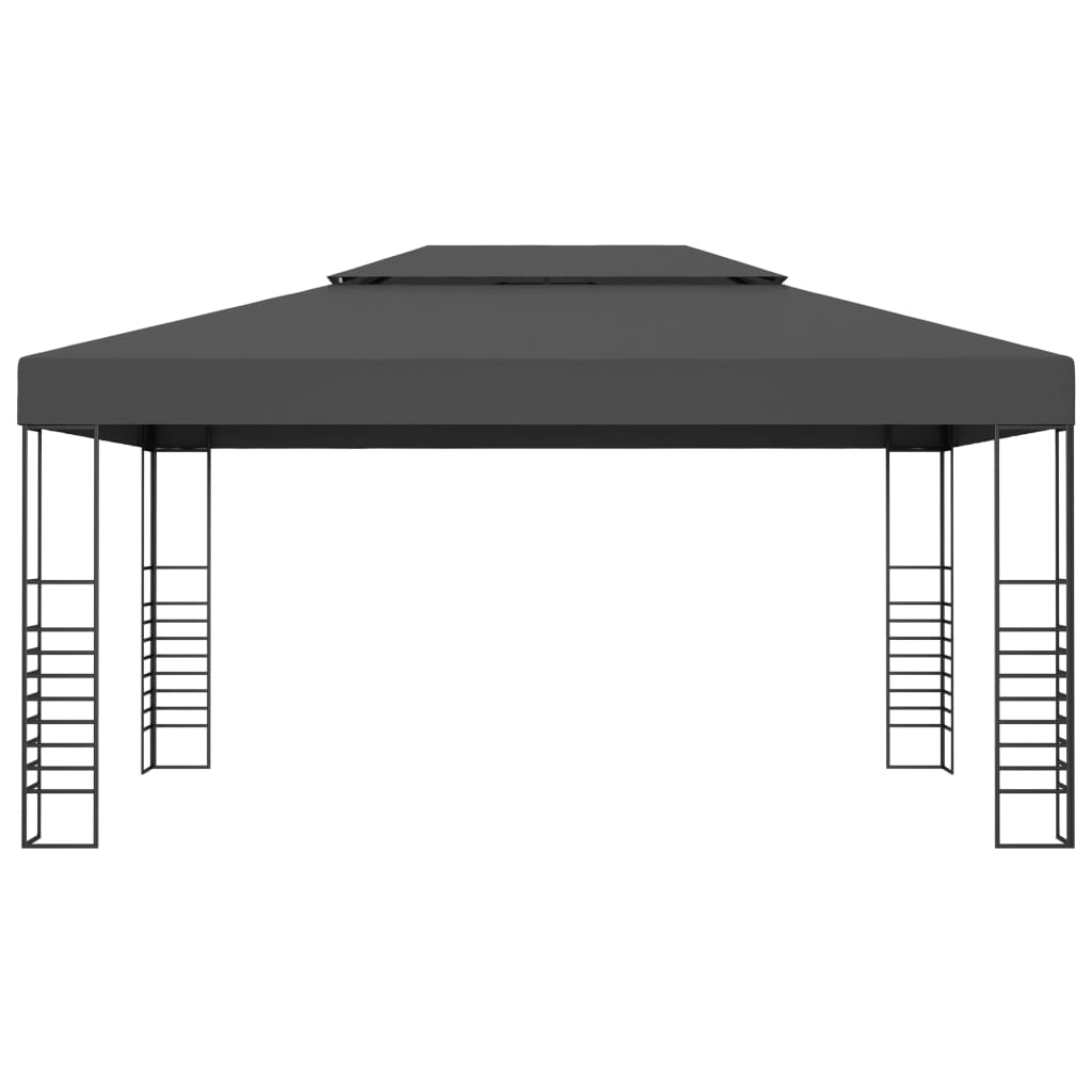 Antracitszürke pavilon led fényfüzérrel 3 x 4 m