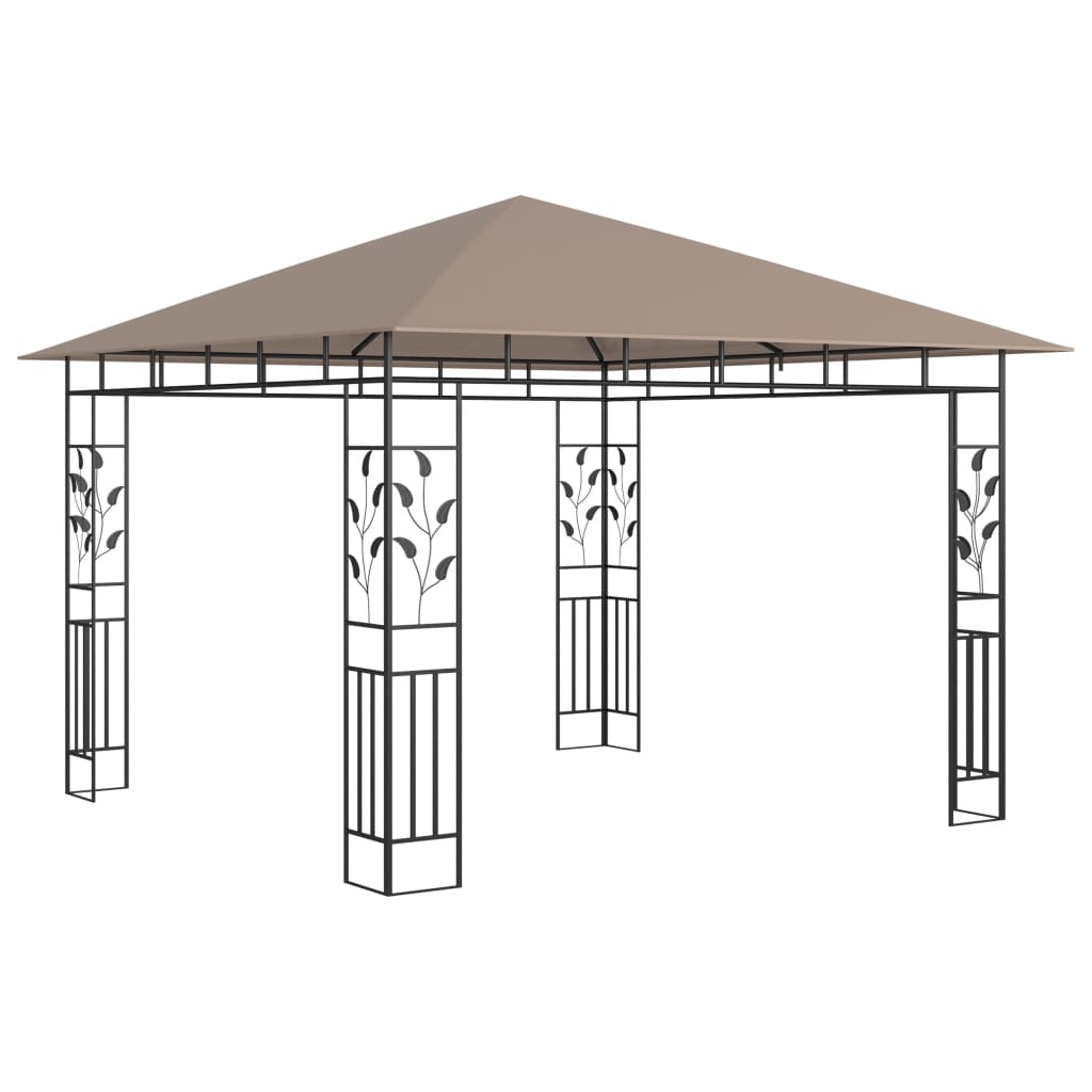 Tópszínű pavilon szúnyoghálóval/led fényfüzérrel 3 x 3 x 2,73 m