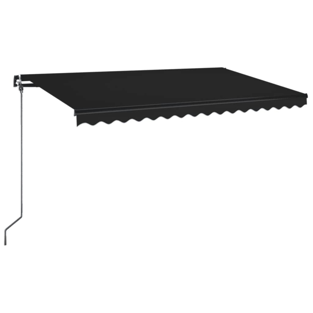Antracitszürke kézzel kihúzható napellenző 450 x 350 cm