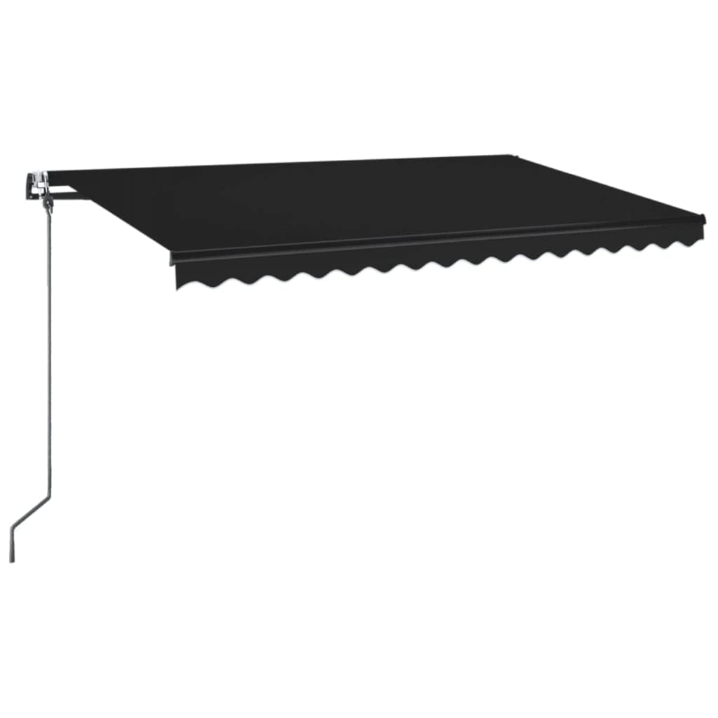 Antracitszürke szélérzékelős és led-es napellenző 450 x 350 cm