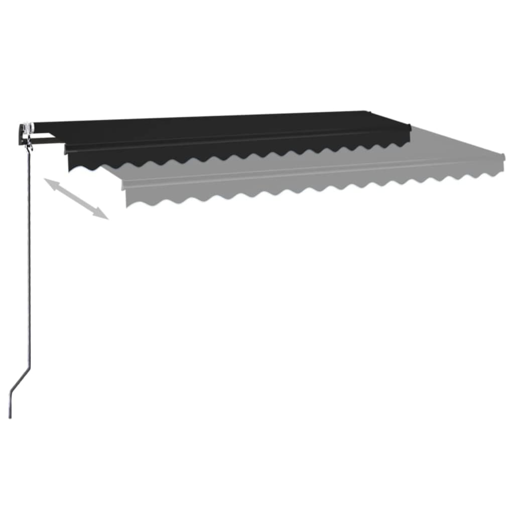 Antracitszürke szélérzékelős és led-es napellenző 450 x 350 cm
