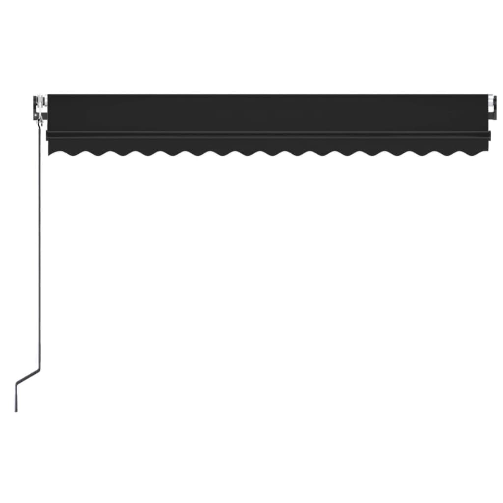 Antracitszürke szélérzékelős és led-es napellenző 450 x 350 cm