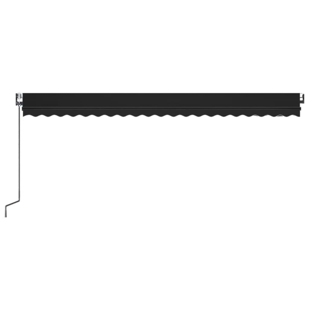 Antracitszürke szélérzékelős és led-es napellenző 500 x 350 cm
