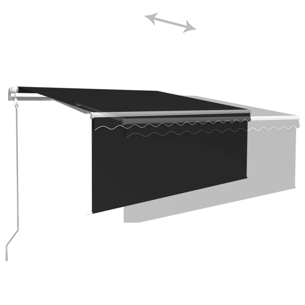 Szürke szélérzékelős, led-es napellenző redőnnyel 3x2,5 m