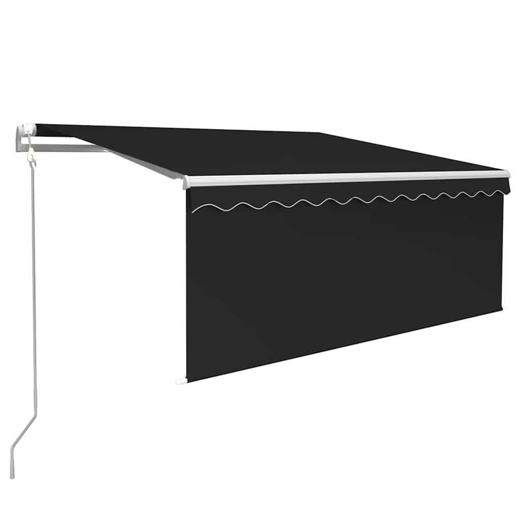 Szürke redőnyös, led-es, szélérzékelős napellenző 3,5x2,5 m