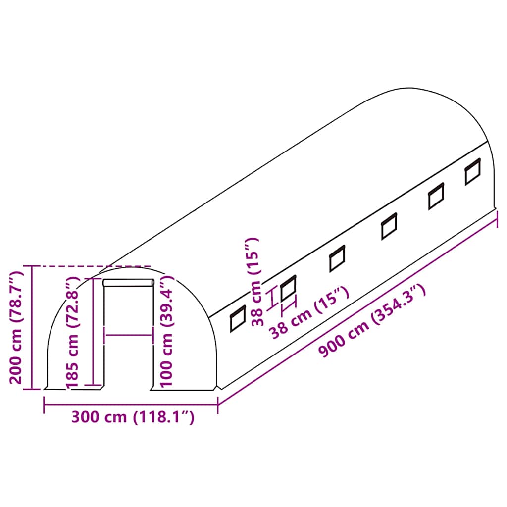 Átlátszó melegház pótponyva (27 m²) 3 x 9 x 2 m
