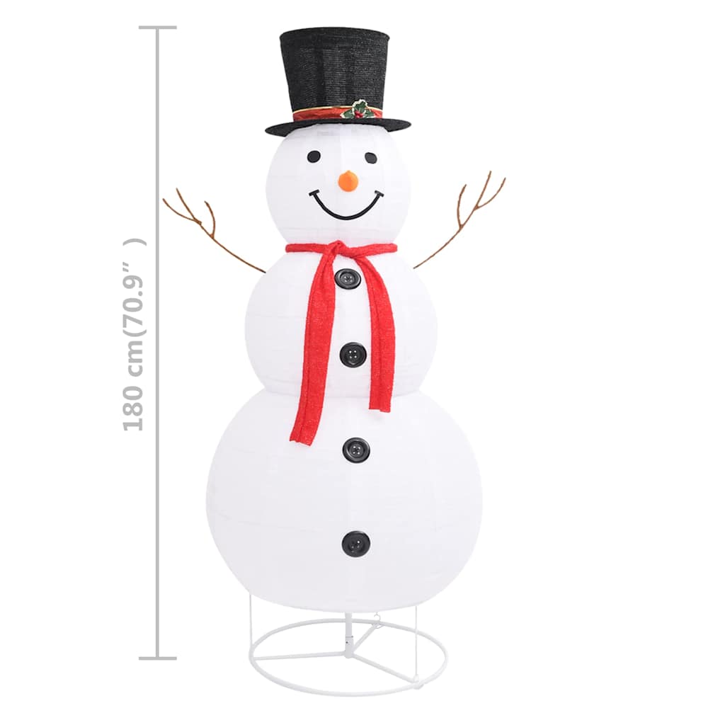 Dekoratív luxus szövet karácsonyi led-es hóember figura 180 cm