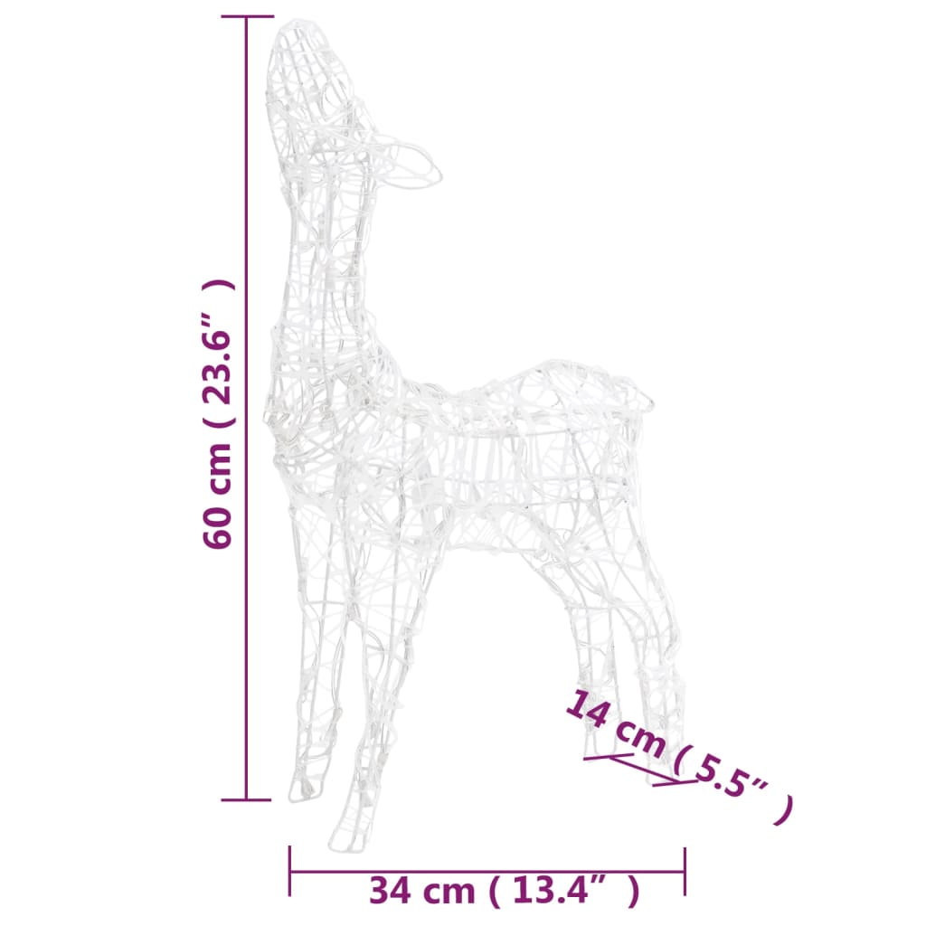160 led-es  akril kék karácsonyi rénszarvascsalád