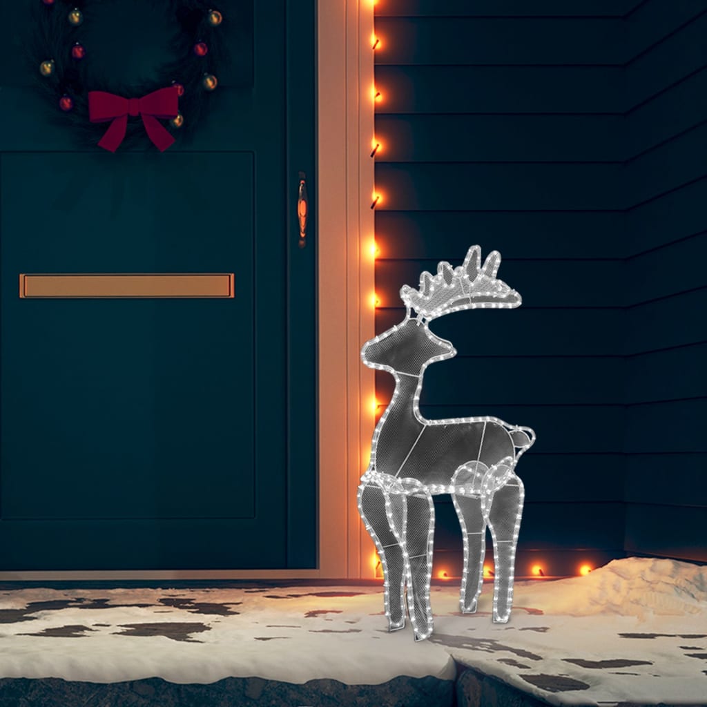 Rénszarvasos karácsonyi dísz hálóval és 306 led-del 60x24x89 cm