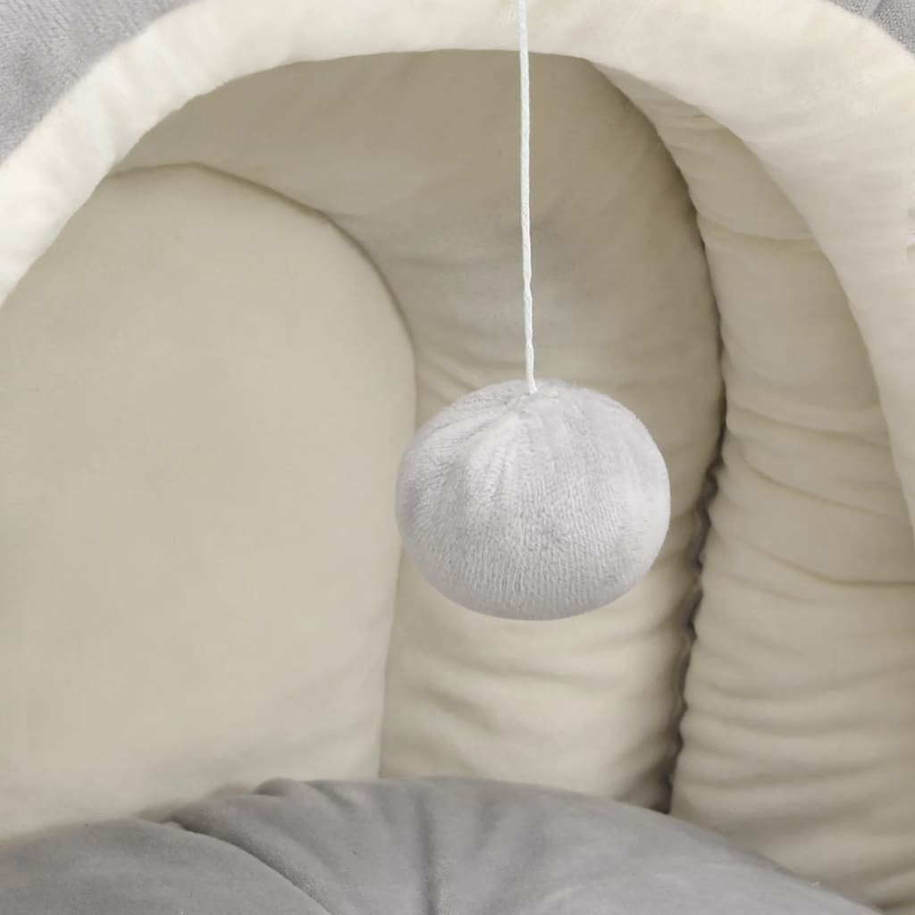 Szürke-krémszínű macskaágy 50 x 50 x 45 cm