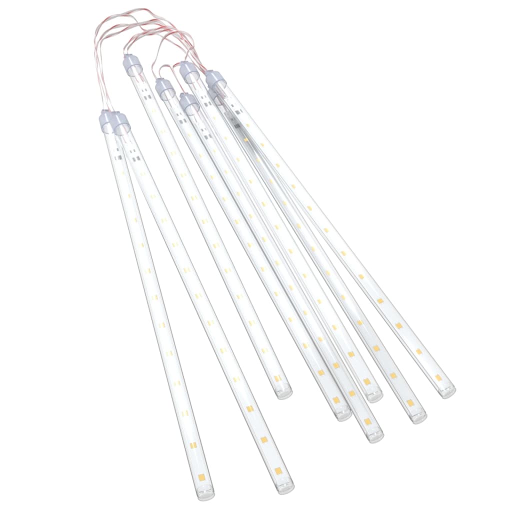 8 db 192 led-es meleg fehér bel-/kültéri meteor fényfüzér 30 cm
