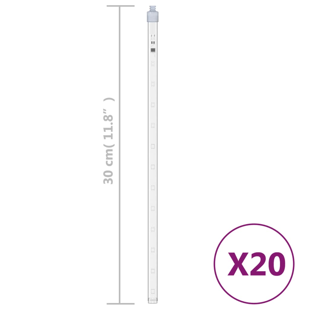 20 db 480 led-es hideg fehér bel-/kültéri meteor fényfüzér 30cm