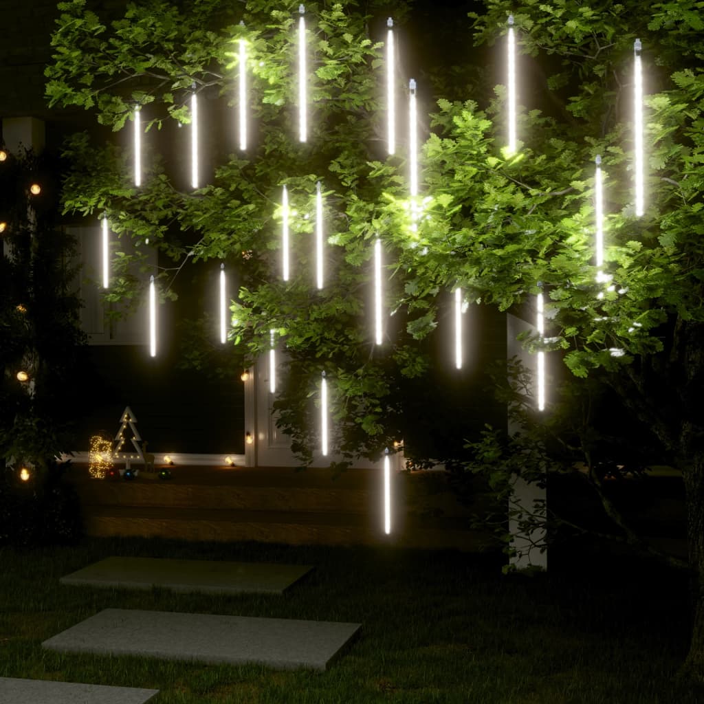 20 db 480 led-es hideg fehér bel-/kültéri meteor fényfüzér 30cm