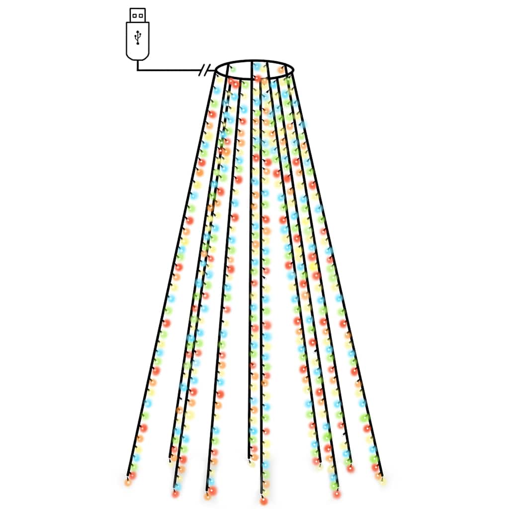 500 led-es színes bel- és kültéri fényfüzér 500 cm