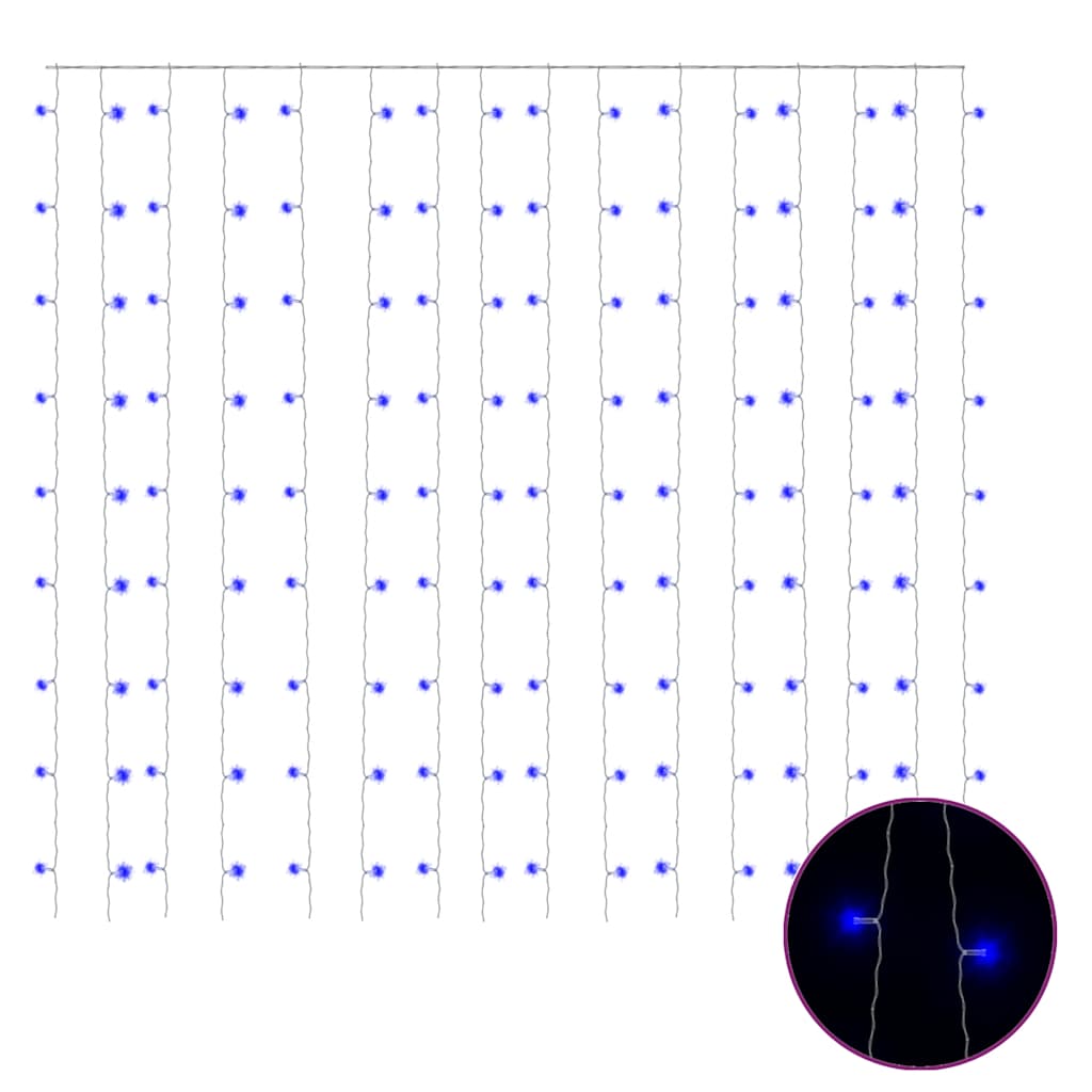 8 funkciós kék fényfüggöny 300 led-del 3 x 3 m