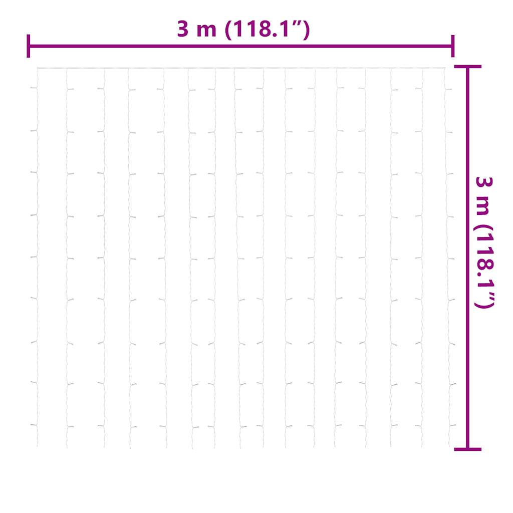 8 funkciós kék fényfüggöny 300 led-del 3 x 3 m