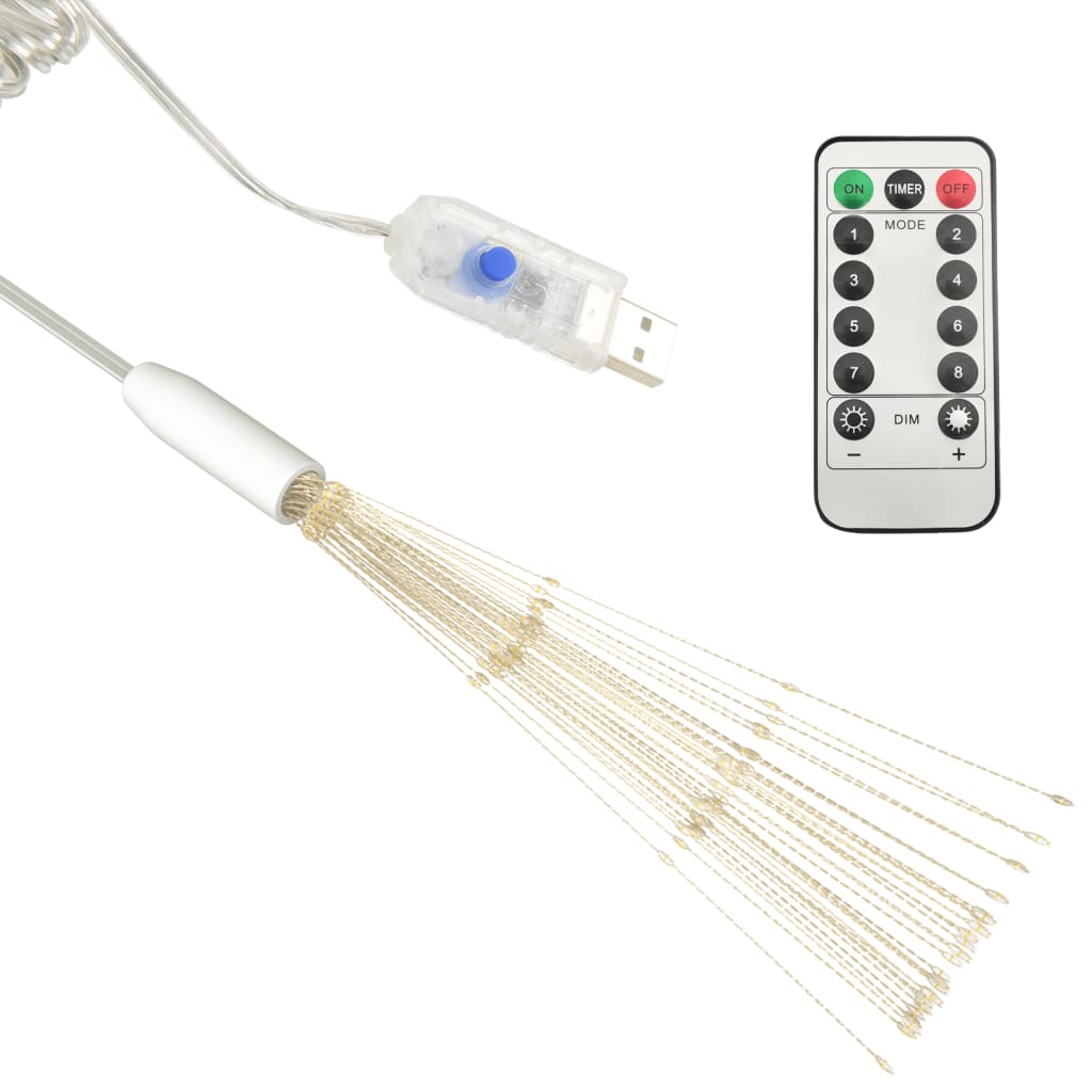 10 db karácsonyi meleg fehér tűzijátéklámpa 1400 led-del 20 cm