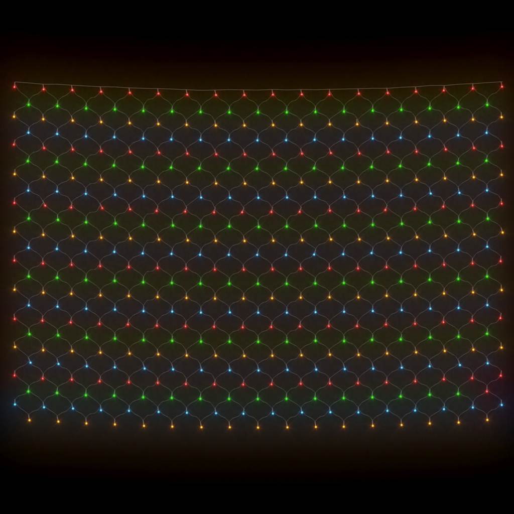 Színes kültéri hálós karácsonyi világítás 306 led-del 3 x 3 m