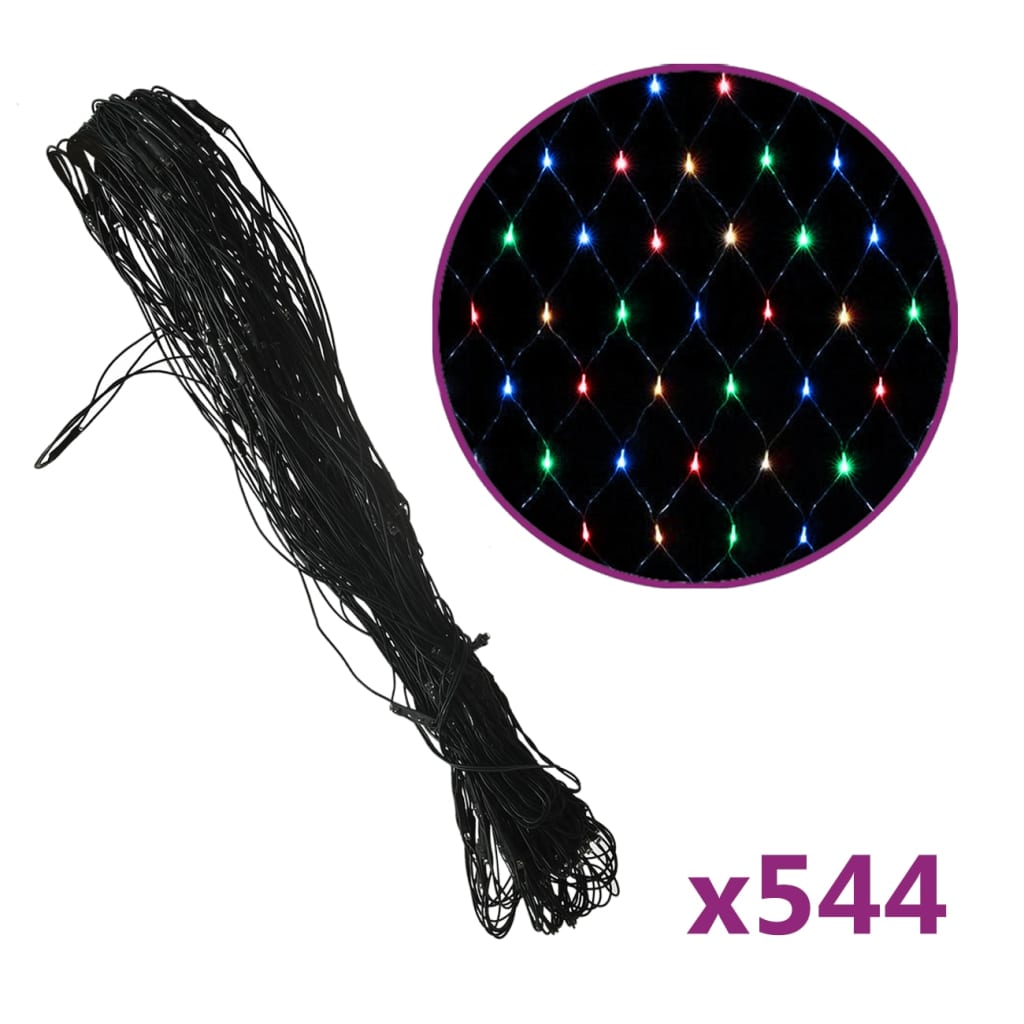 Színes kültéri hálós karácsonyi világítás 544 led-del 4 x 4 m Színes kültéri hálós karácsonyi világítás 544 led-del 4 x 4 m