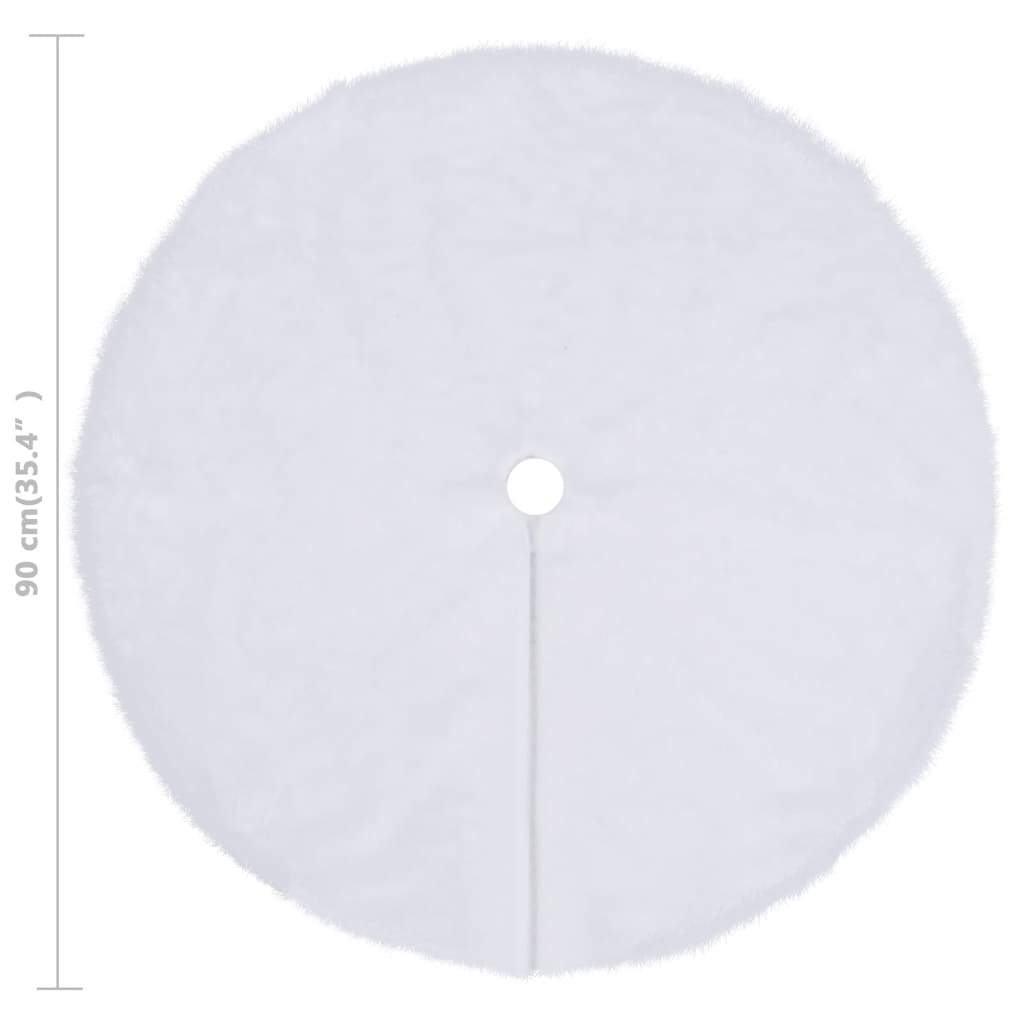 Fehér műszőrme karácsonyfatalp-takaró 90 cm