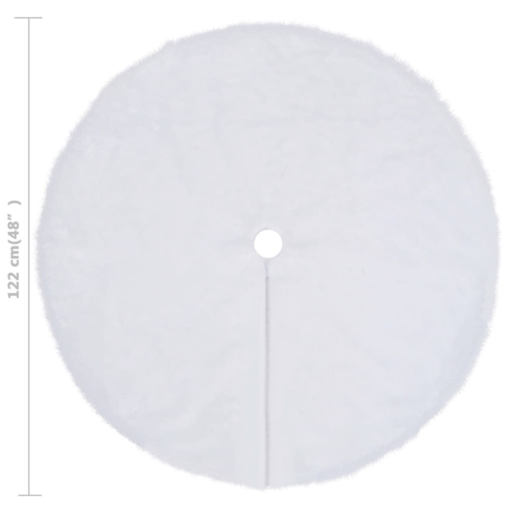 Fehér műszőrme karácsonyfatalp-takaró 122 cm