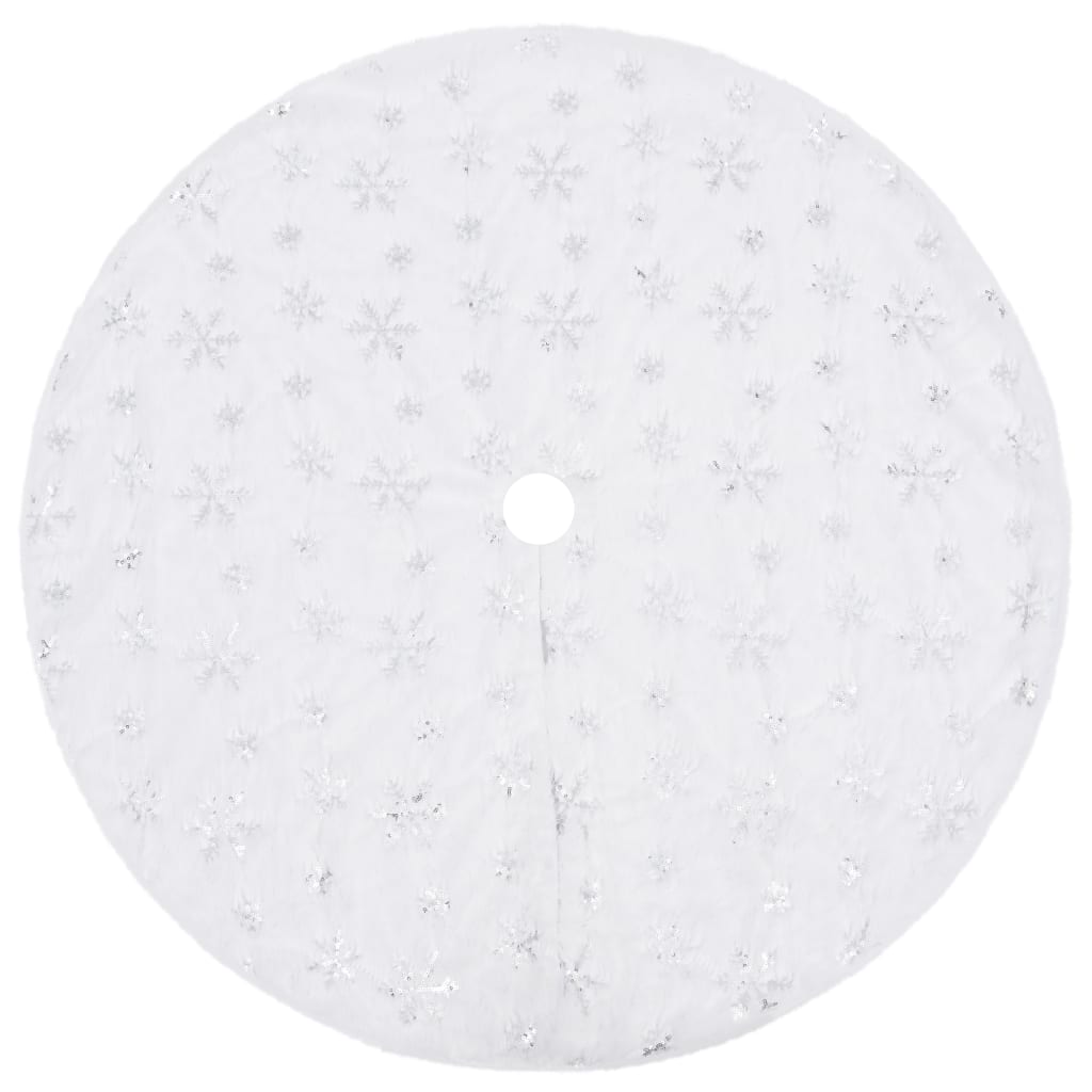 Fehér műszőrme luxus karácsonyfatalp-takaró 122 cm